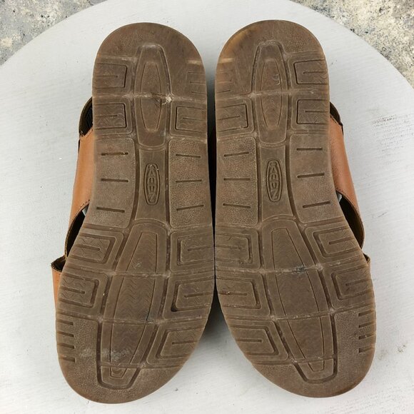 Keen Women's 9 Lana Brown Leather Open Toe Criss Cross Slingback Sandals FAIR - Picture 9 of 14